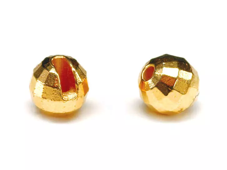 Tungsten beads faced- GOLD - 10 pc.