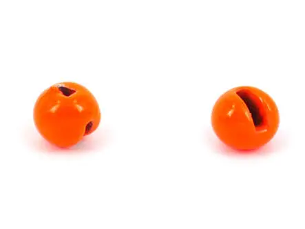 Tungsten beads slotted - FLUO ORANGE - 10 pc. - 3,5 mm