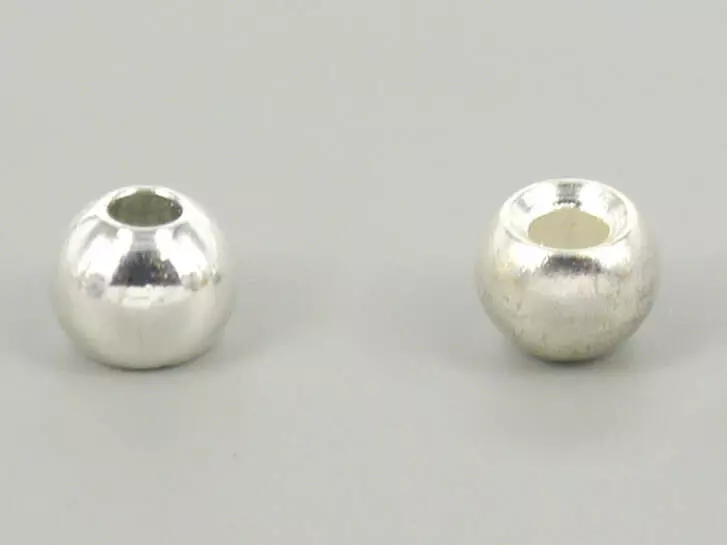 Brass beads - SILVER - 25 pc.