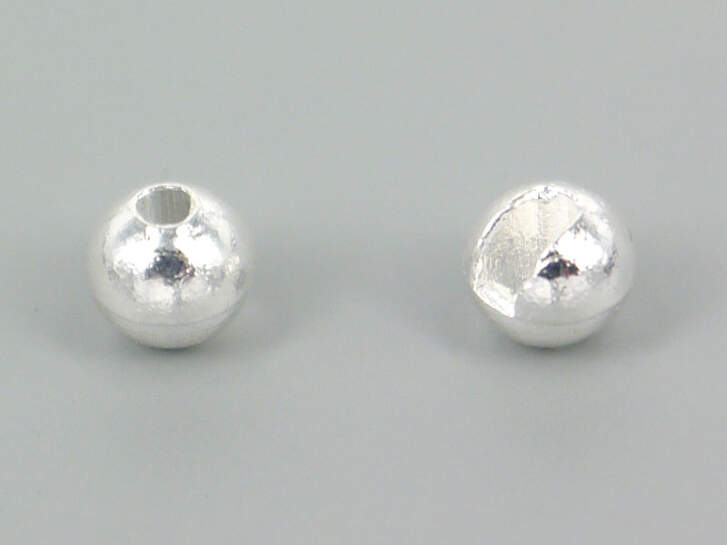 Tungsten beads slotted - SILVER - 100 pc.