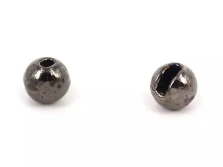 Tungsten beads slotted - BLACK NICKEL - 100 pc.