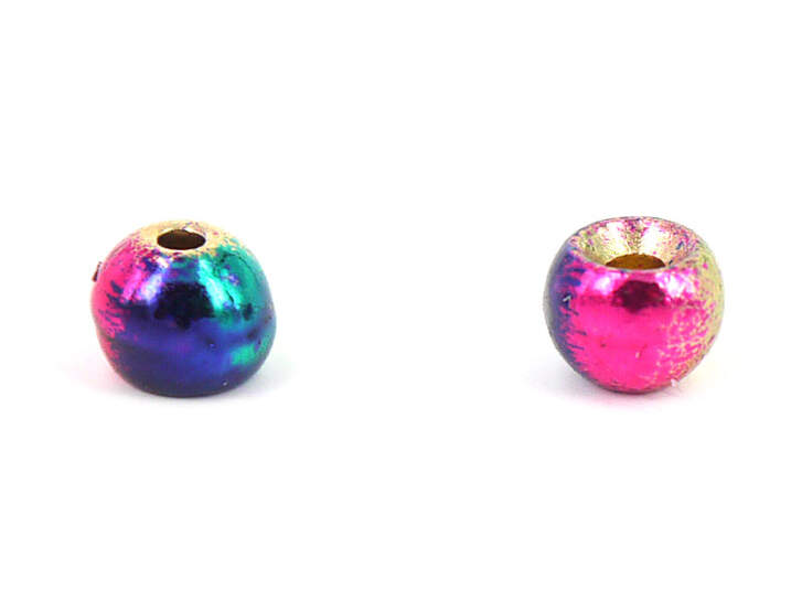 Brass beads - RAINBOW - 25 pc.