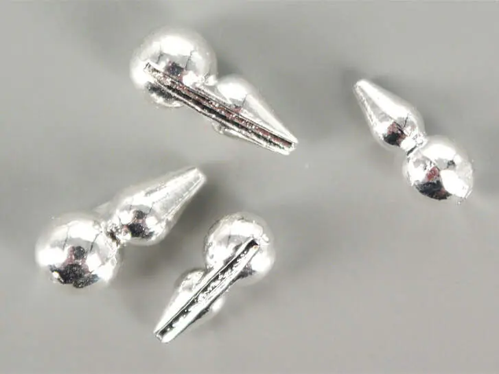 Tungsten bodies plus bead - SILVER - 10 pc. - L (# 10 - 12)