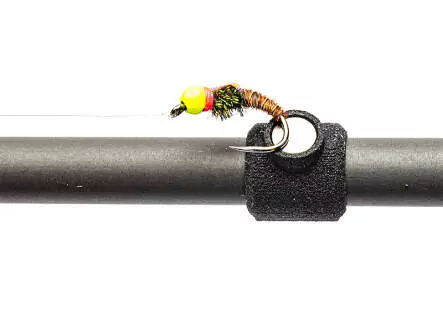 CLIP WITH MAGNETIC NYMPH HOLDER for fly rods