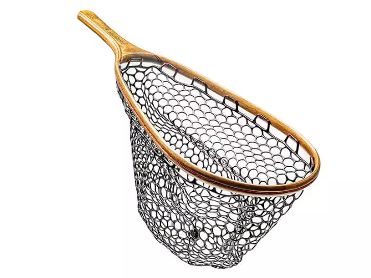 Wooden landing net EXCELLENCE PROTECT - handmade in Italy - dark
