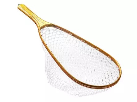 Wooden landing net EXCELLENCE GHOST PROTECT - handmade in Italy - clear