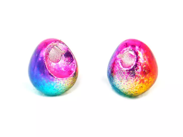 Jig off tungsten beads - RAINBOW - 10 pc.
