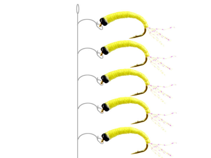 10pks Size 1/0 Fishing Sabiki Bait rigs Fish Skin Glow head Lure