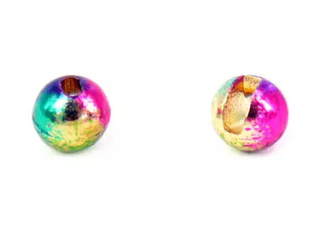 Tungsten beads slotted - RAINBOW - 100 pc.