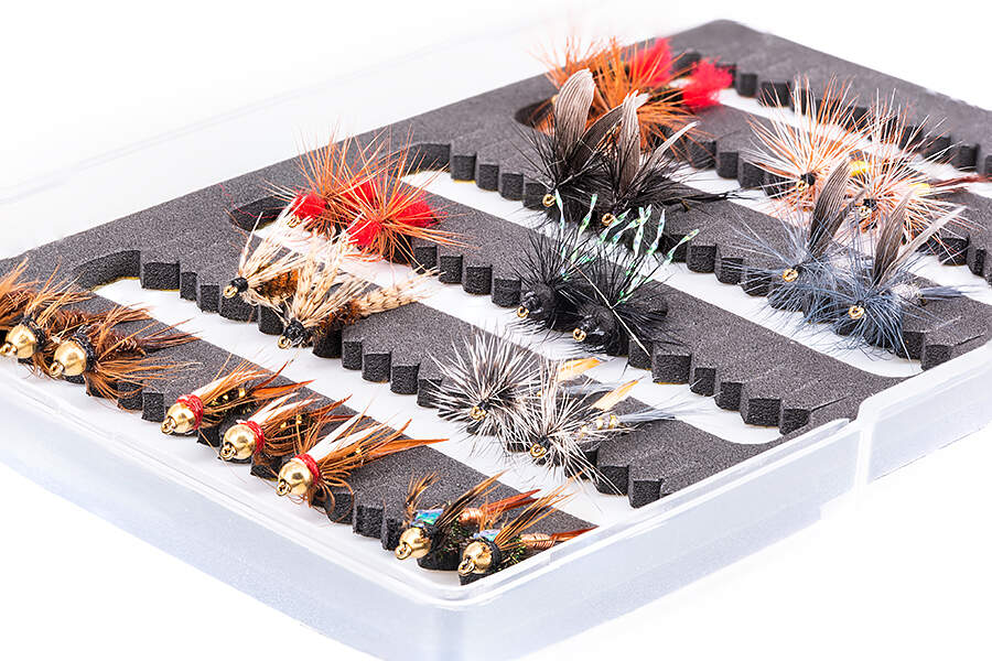 Selección moscas hotfly TRUCHA STANDARD BL - 24 moscas sin rebaba con Selección moscas hotfly TRUCHA STANDARD BL - 24 moscas sin rebaba con
