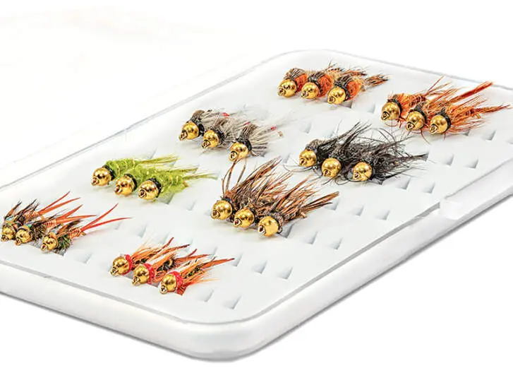 Selection BRASS BEAD HEAD NYMPHS EVERY DAY - 24 flies with box