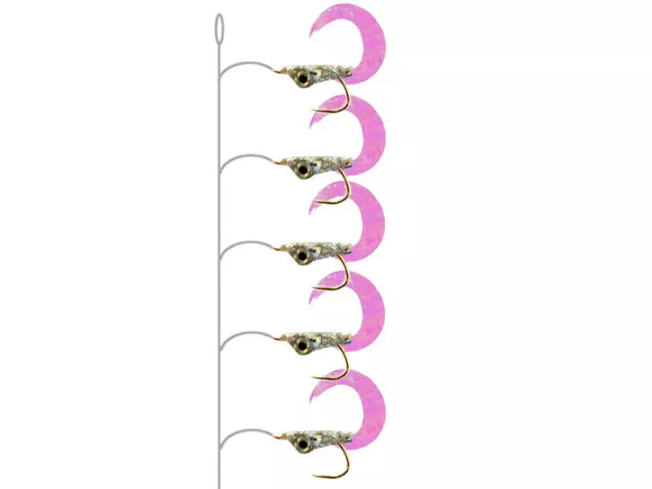 Perch Sabiki CURL TAILS PINK PEARL