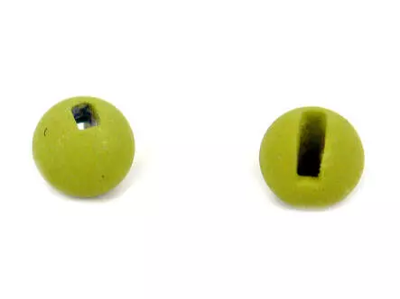 Tungsten beads slotted - MATT OLIVE - 10 pc.