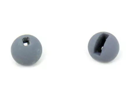Tungsten beads slotted - MATT GREY - 10 pc.