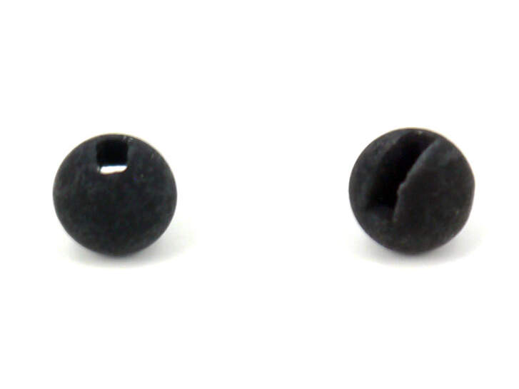 Tungsten beads slotted - MATT BLACK - 100 pc.