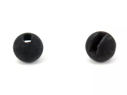 Tungsten beads slotted - MATT BLACK - 100 pc.
