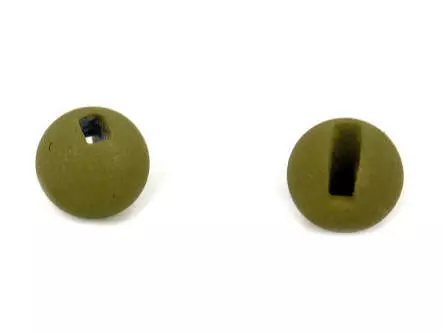 Tungsten beads slotted - MATT OLIVE - 100 pc.