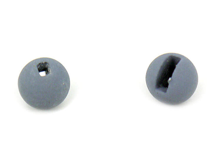 Tungsten beads slotted - MATT GREY - 100 pc.