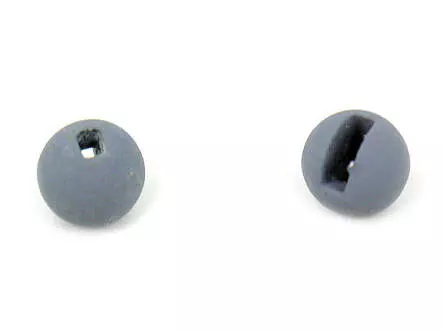 Tungsten beads slotted - MATT GREY - 100 pc.