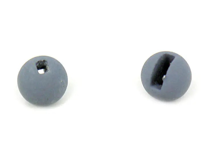 Tungsten beads slotted - MATT GREY - 100 pc. - 4,0 mm