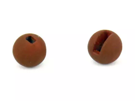 Tungsten beads slotted - MATT BROWN - 100 pc.
