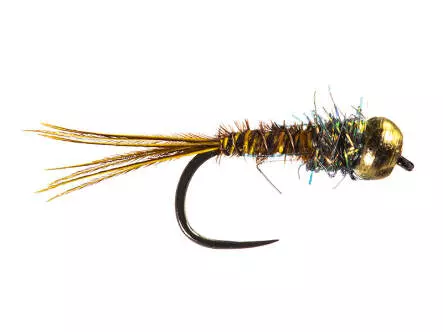 Tiny Yellow Pheasant Nymph Brass Bead BL