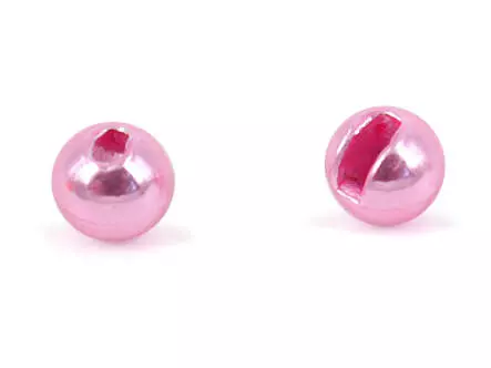 Tungsten beads slotted - METALLIC PINK - 100 pc.