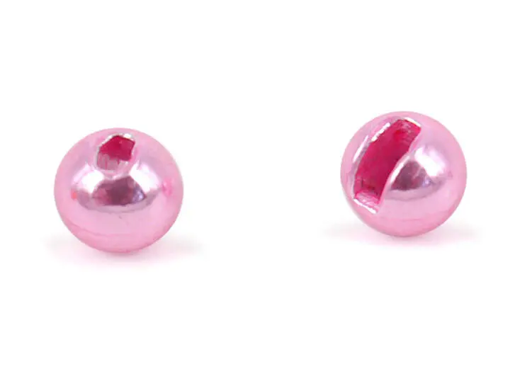 Tungsten beads slotted - METALLIC PINK - 10 pc.