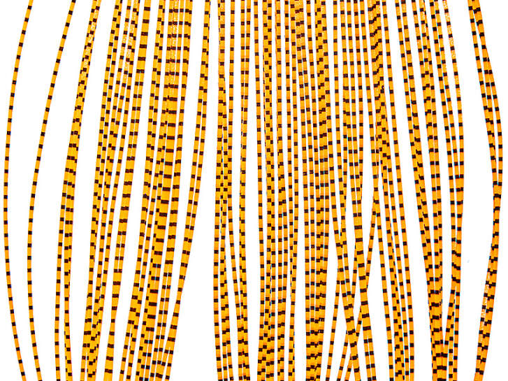 BARRED Sili Legs hotfly - 0,7 mm x 130 mm - 66 strands - orange / black barred