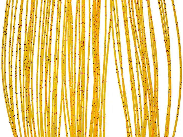 FLAKED Sili Legs hotfly - 0,7 mm x 130 mm - 66 strands - lt. brown / red