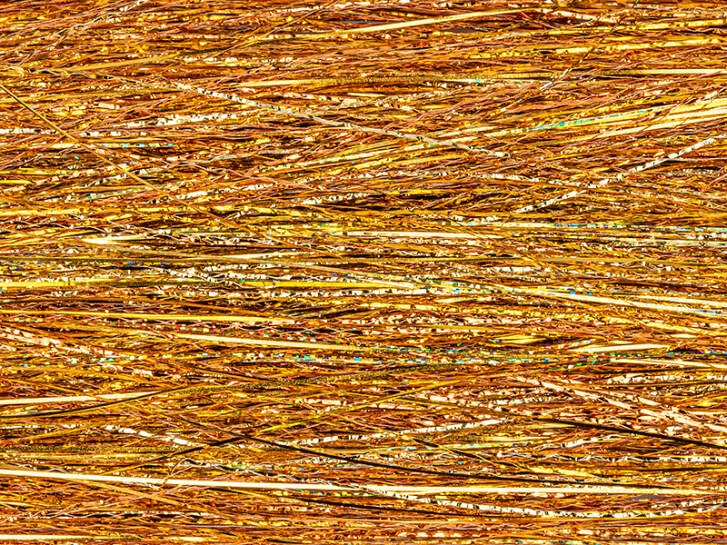 GLITTERBLEND FIBERS EVO hotfly - 0,4 mm - 35 cm - deep gold