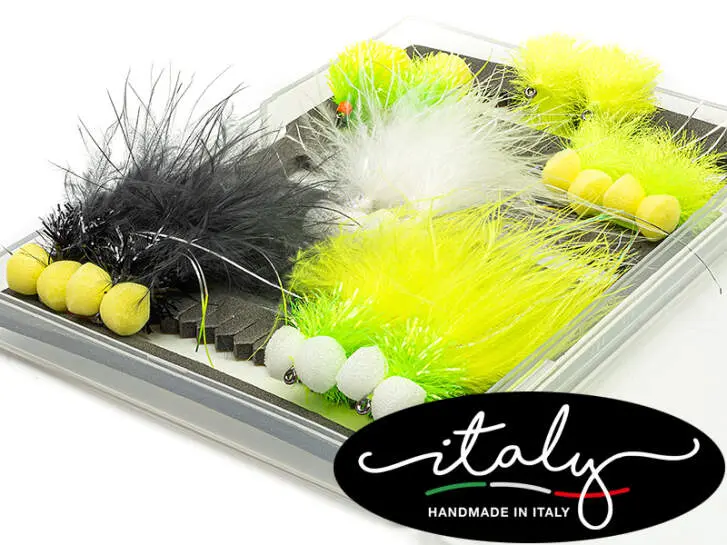 Flies selection hotfly LAKE ESSENTIAL V3 - 12 barbless flies with box