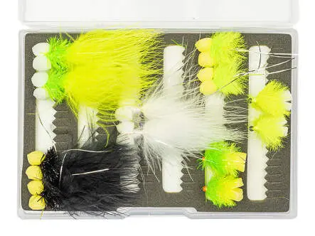 Flies selection hotfly LAKE ESSENTIAL V3 - 12 barbless flies with box