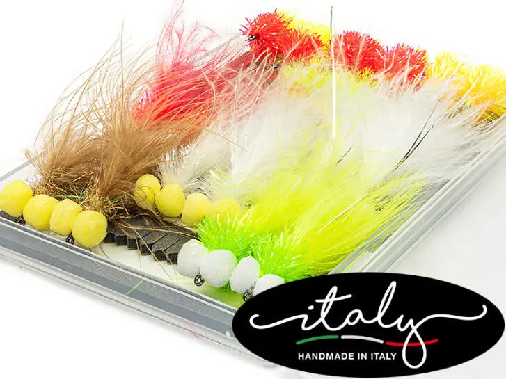 Flies selection hotfly LAKE PLUS V3 - 18 barbless flies with box