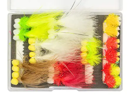 Flies selection hotfly LAKE PLUS V3 - 18 barbless flies with box