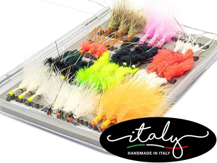 Flies selection hotfly LAKE EVOLUTION V1 - 36 barbless flies with box