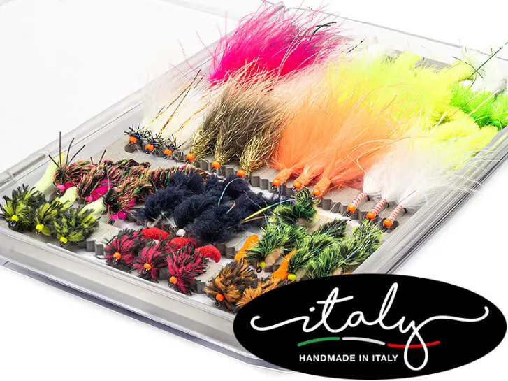 Flies selection hotfly LAKE COMPLETE V1 - 54 barbless flies with box