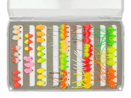 Flies selection hotfly LAKE COMPLETE V2 - 57 barbless flies with box