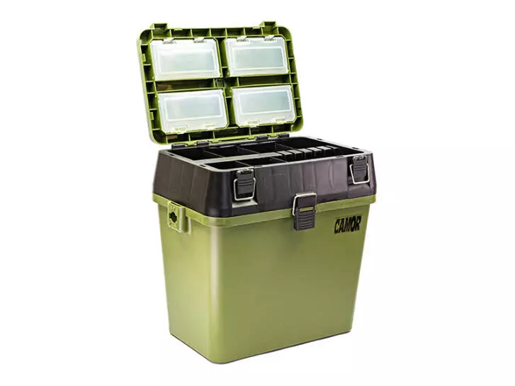 Combi FISHING SEAT & TACKLE BOX with should strap camor