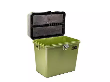 Combi FISHING SEAT & TACKLE BOX with should strap camor