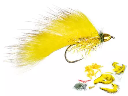 Golden Zonker fly tying kit