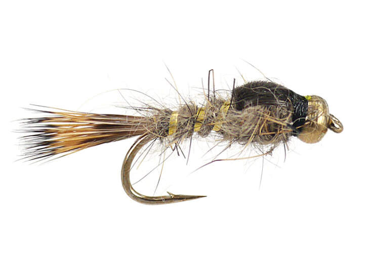 12 Barbless Gold Head & Standard Hares Ear Nymphs Fishing Flies Dragonflies