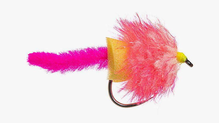 FAB red pink tail chenille foam buoyancy barbless stillwater fly fishing fly pattern floating